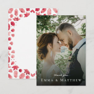Moroccan Red Tile Photo Wedding Thank You Card