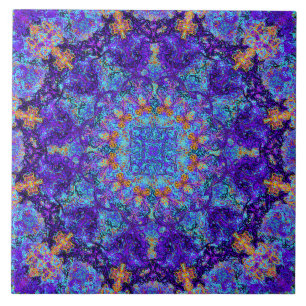 Moroccan romantic coloured mandala pattern tile