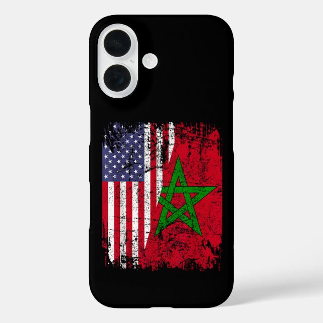 MOROCCAN ROOTS | Half American Flag | MOROCCO FLAG Case-Mate iPhone Case (Back)