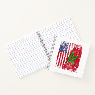 MOROCCAN ROOTS | Half American Flag | MOROCCO FLAG Notebook
