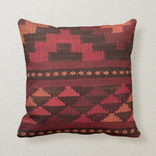 Moroccan Rug, burgundy tones, South Western Style Cushion