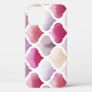 Moroccan Rug: Watercolor Tangier Pattern. iPhone 12 Case