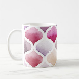 Moroccan Rug: Watercolor Tangier Pattern. Coffee Mug