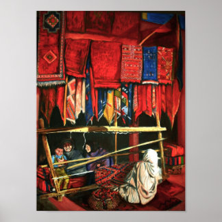 Moroccan Rug Weavers Poster