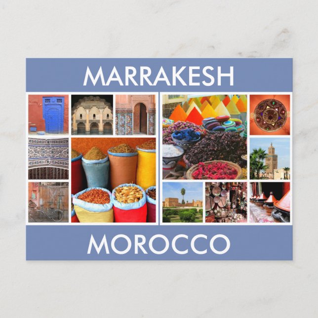 moroccan scenes marrakesh postcard (Front)