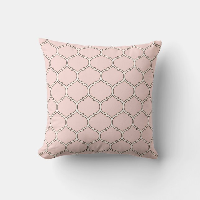 Moroccan Shabby Chic Pink Pillow (Front)