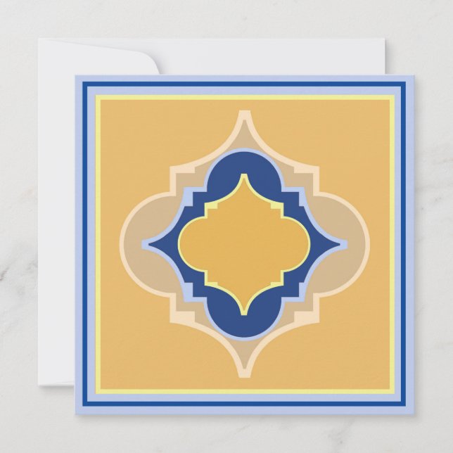 Moroccan shapes Flat Note Card (Front)