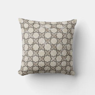 Moroccan Simple Pattern Zellige Tile 1 Grey Big Cushion