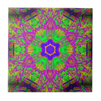 moroccan six-point star green purple