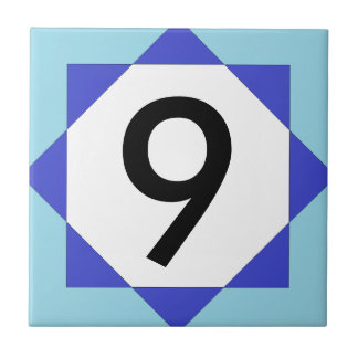 Moroccan Star Blue Number Ceramic Tile