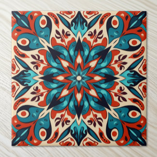 Moroccan Style Mandala Mediterranean Ceramic Tile