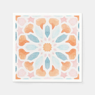 Moroccan style pillow in blue and orange style 2 napkin