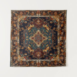 Moroccan Style Red Blue Tapestry