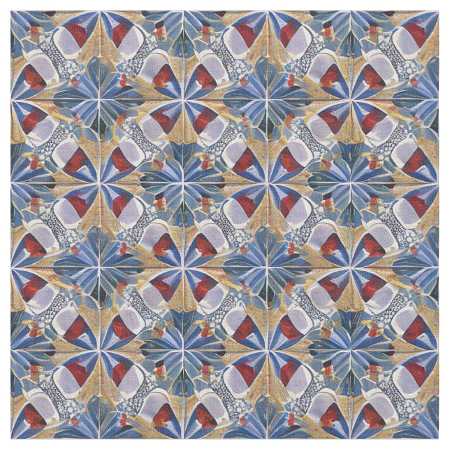 Moroccan Style Simulated Mosaic Tile Easy Cut Fabric (Close Up)