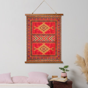 Moroccan Sunrise: Geometric Boho Elegance Hanging Tapestry