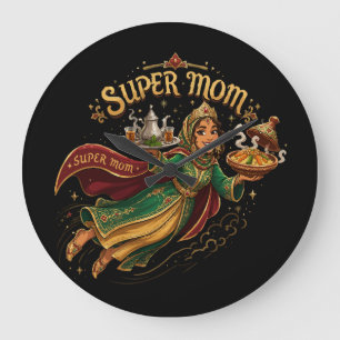 Moroccan Super Mum - Mothers Day Gift Large Clock