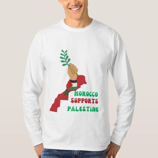 Moroccan-support-Palestinian-peace T-shirt (Front)