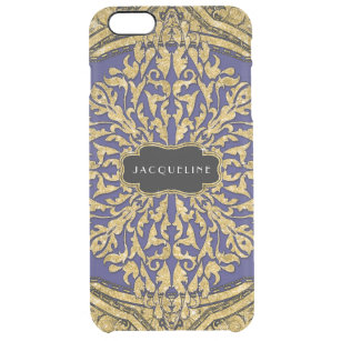 Moroccan Swirl Scroll Gold Glitter Elegant Name Clear iPhone 6 Plus Case