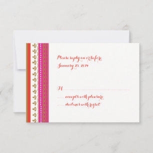 Moroccan themed Invitation RSVP Card