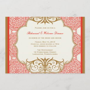 Moroccan Themed Rehearsal Dinner Invitation