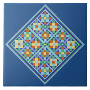 Moroccan tile blocks in diamond formation