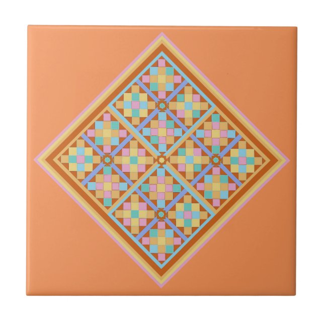 Moroccan tile blocks in diamond formation (Front)