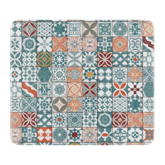 Moroccan tile - blue and brown cutting board