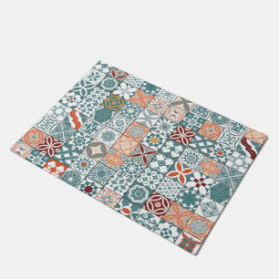 Moroccan tile - blue and brown doormat