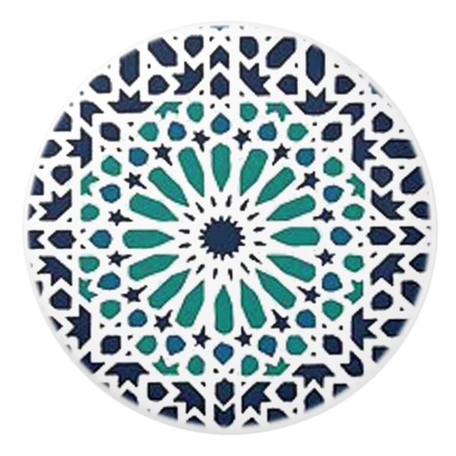 moroccan tile ceramic knob (Front)