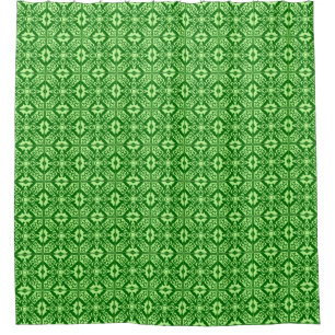 Moroccan tile - dark pine green shower curtain