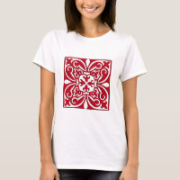 Moroccan tile - dark red and white