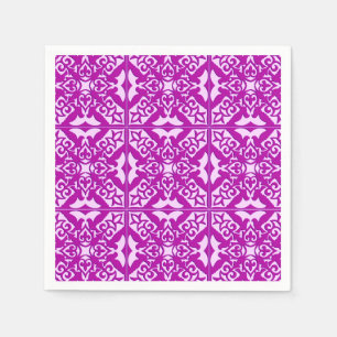 Moroccan tile - deep orchid and pink napkin