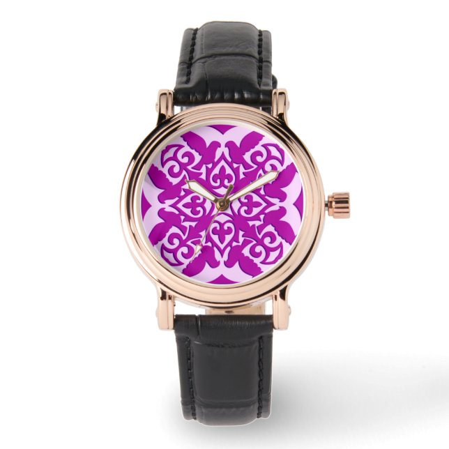 Moroccan tile - deep orchid and pink watch (Front)