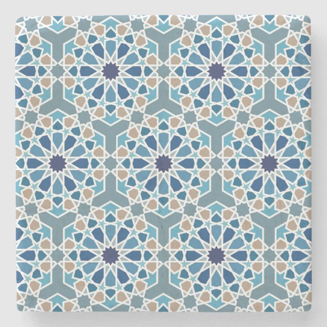 Moroccan tile designs stone coaster (Front)