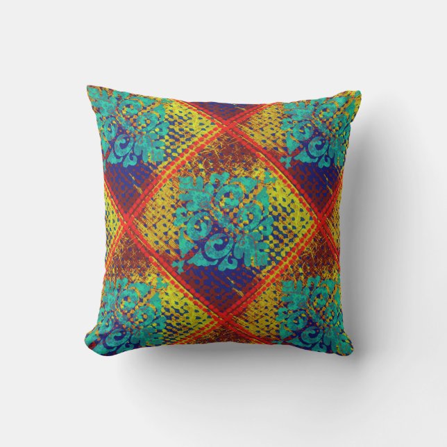 Moroccan Tile Diagonal Outdoor Cushion (Front)