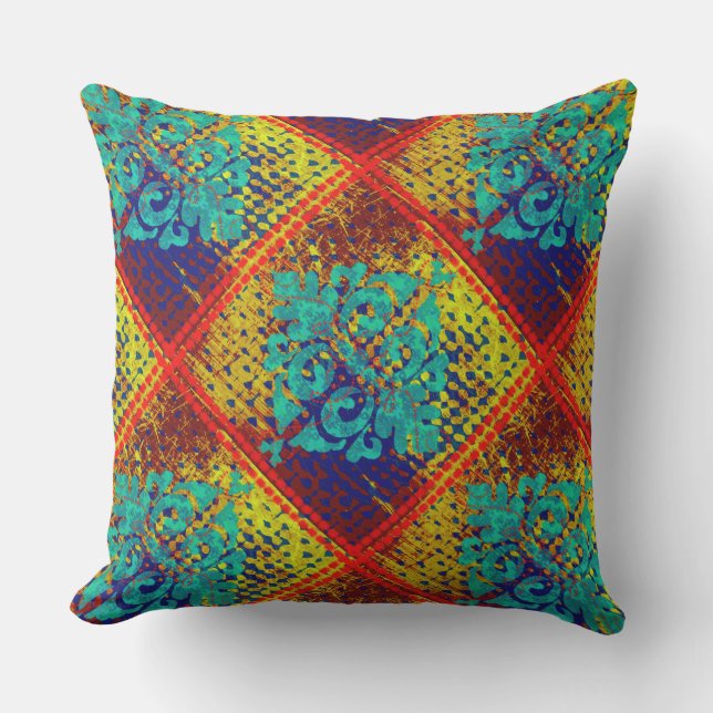 Moroccan Tile Diagonal Outdoor Cushion (Front)