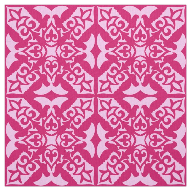 Moroccan tile - fuchsia and pale pink fabric (Swatch)