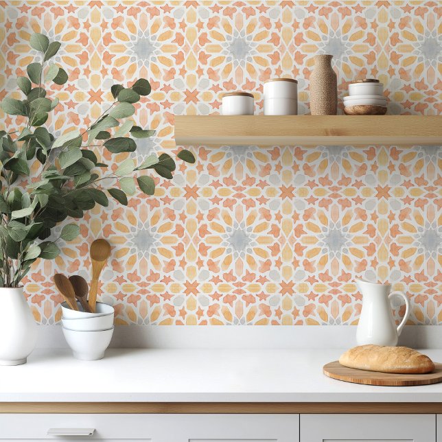 Moroccan tile in  orange watercolor (Creator Uploaded)