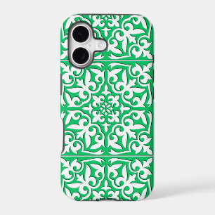 Moroccan tile - jade green and white