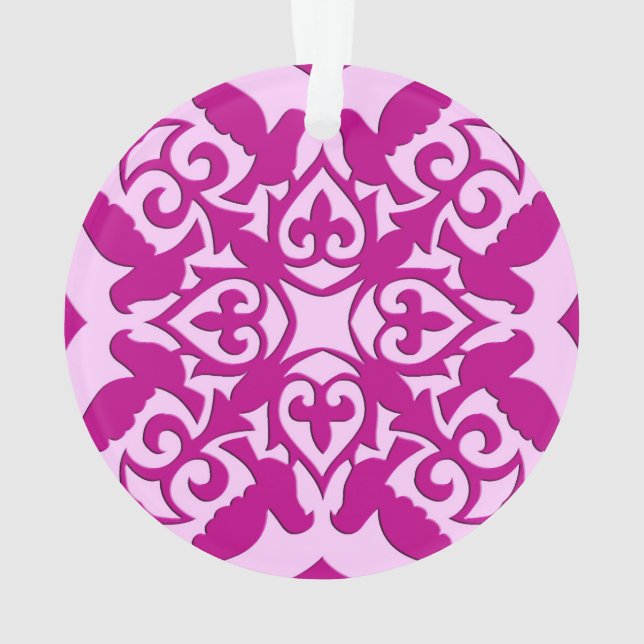 Moroccan tile - magenta and pink ornament (Back)