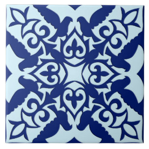 Moroccan tile - navy and light blue