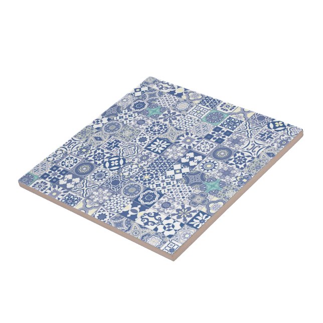 Moroccan tile pastel blue (Side)