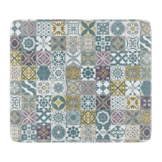 Moroccan tile - pastel blue and gold cutting board