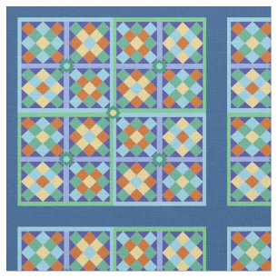 Moroccan tile patchwork blocks fabric