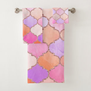 Moroccan Tile Pattern Bath Towel Set