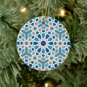 Moroccan Tile Pattern Ceramic Ornament