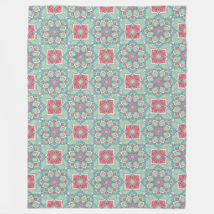 Moroccan Tile Pattern Fleece Blanket