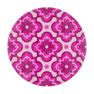Moroccan tile pattern - Fuchsia Pink Cutting Board