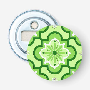 Moroccan tile pattern - Lime Green Bottle Opener