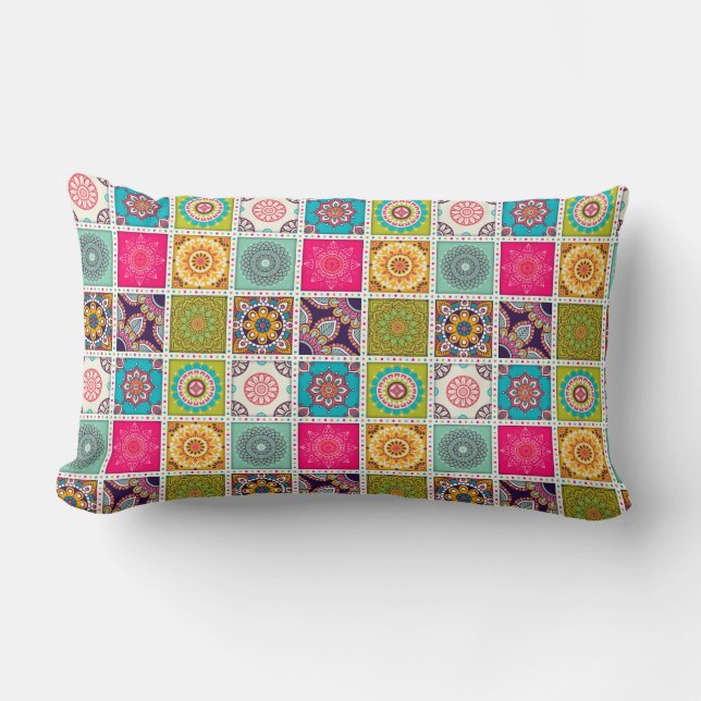 Moroccan Tile Pattern Lumbar Cushion (Front)